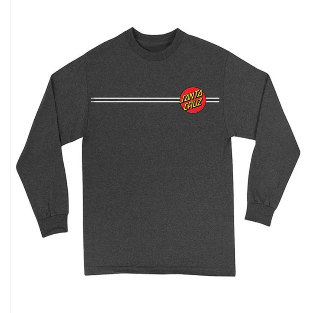 Santa Cruz Skateboards Charcoal Long Sleeve Tee with Red Logo